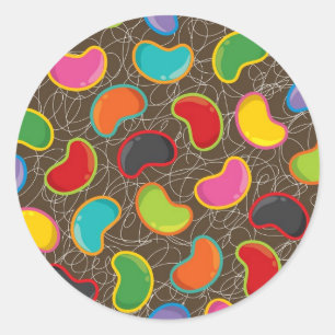 Färglöst Candy Retro Jellybobans pop Sticker Runt Klistermärke