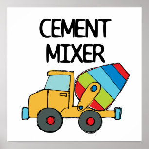 Färglöst cementmixer poster