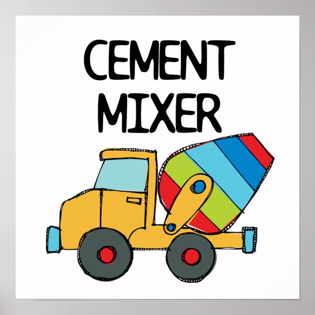 Färglöst cementmixer poster (Framsidan)