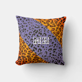 Färglöst Cheetah Skriv ut Mönster Girly Monogram Kudde