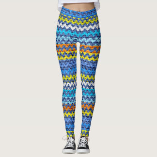 Färglöst Chevron Mönster Burlap-utseende #2 Leggings