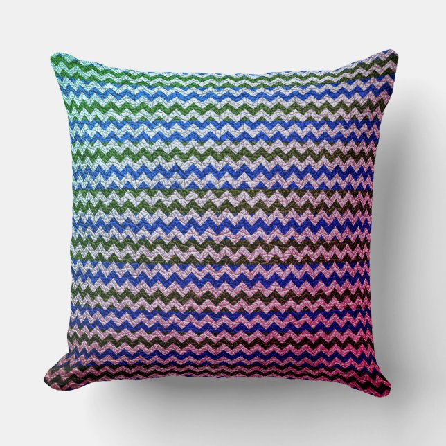 Färglöst Chevron Rand Leather-utseende #76 Kudde (Framsida)
