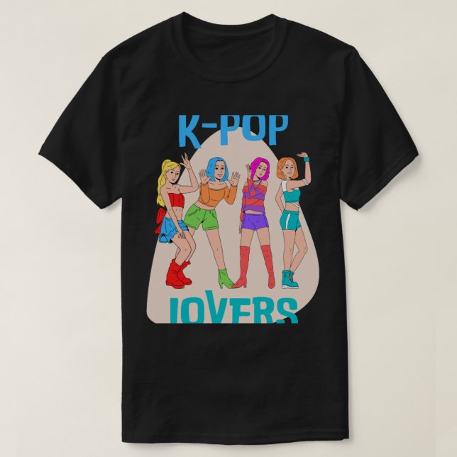 Färglöst Cute K-Pop Älskare T Shirt (Design framsida)