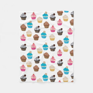 Färglöst Cute Muffins Mönster Fleecefilt