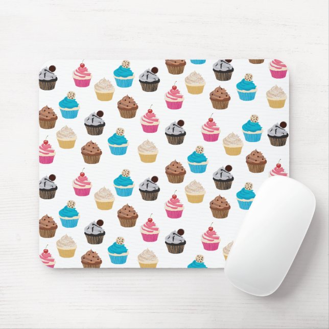 Färglöst Cute Muffins Mönster Musmatta (Med mus)