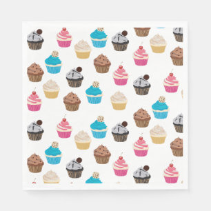 Färglöst Cute Muffins Mönster Pappersservett