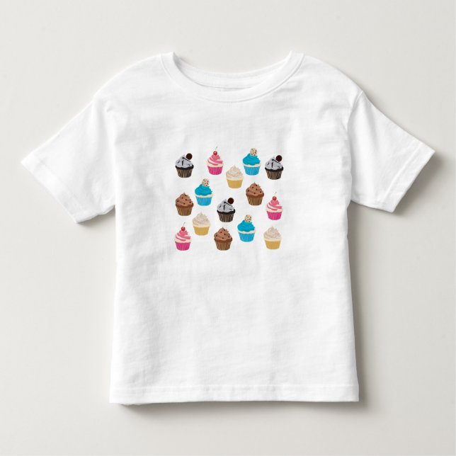 Färglöst Cute Muffins Mönster T Shirt (Framsida)