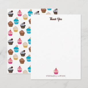 Färglöst Cute Muffins Mönster Tack Kort