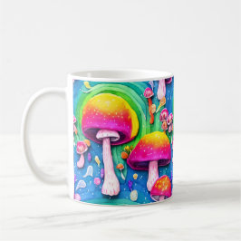 Färglöst Cute Mushroom Sömlös Mönster Kaffemugg