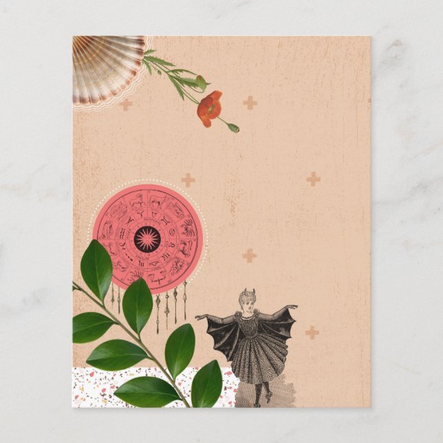 Färglöst Cute Rosa Collage Art Journal Papprare La (Framsida)