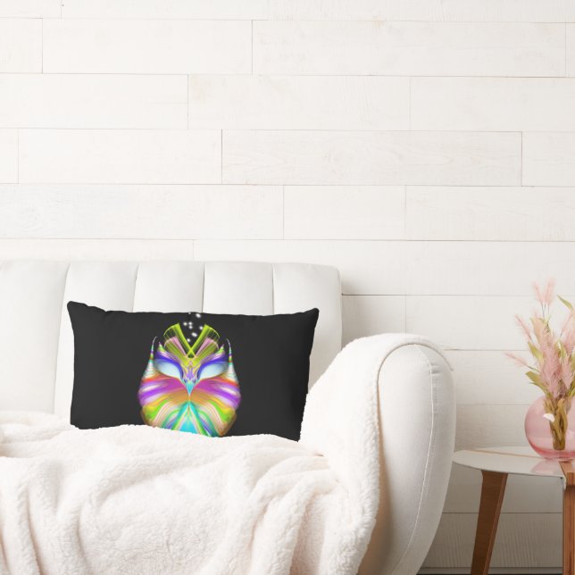 Färglöst cyan Black Oracle Uggla 2 ser ut i ett Lumbarkudde (Soffa)