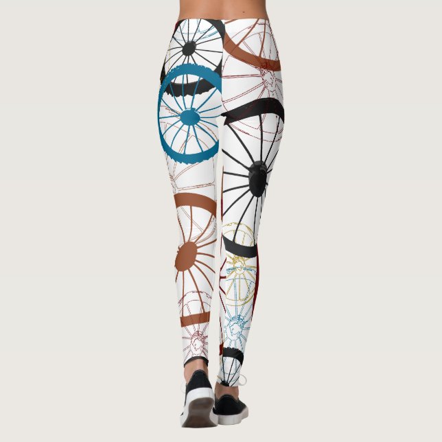 Färglöst cykel Hjul Leggings (Baksida)
