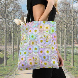 Färglöst daisy buquet - pastel tygkasse