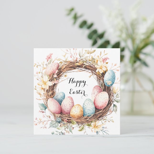 Färglöst dekorativ andedräkt av Påskägg med influe Inbjudningar (Stående Fram)