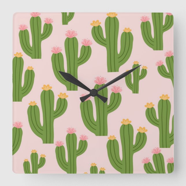 Färglöst dekorativ fyrkantig klocka (Framsida)