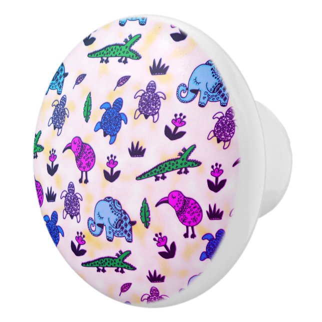 Färglöst djurutskrift knopp (Höger)