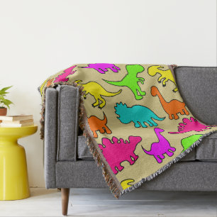 Färglöst dosinosaurs Throw Blanket Filt