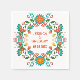 Färglöst färgad färgad Retro Blommigt andedräkt Pappersservett