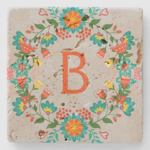 Färglöst färgad färgad Retro Blommigt andedräkt Stenunderlägg