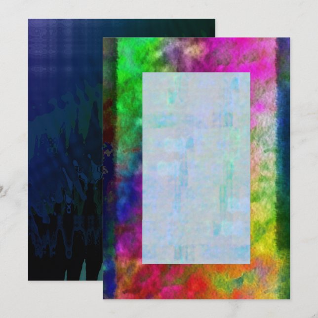 Färglöst färgämne Psychedelic Blank-inbjudan Inbjudningar (Fram/baksida)