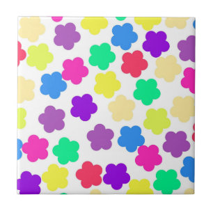 Färglöst fet Y2K Wildblomma Vibrant Vår Decor Kakelplatta
