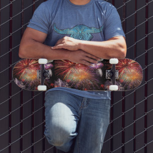 Färglöst Fireworks-Visning Mönster Skateboard Bräda 20,5 Cm