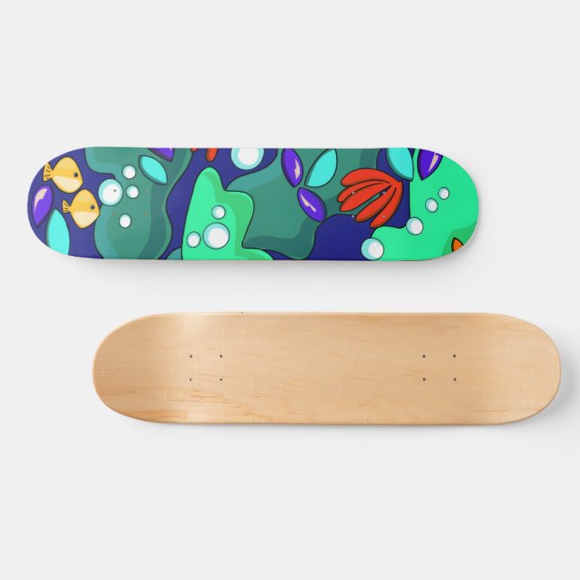 Färglöst fiskskatebockdäck för rev mini skateboard bräda 18,5 cm (Horz)