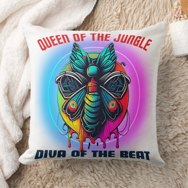 Färglöst fjäril ansikte kudde (Filt)