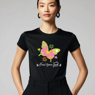 Färglöst fjäril befriar din Soul Retro T Shirt