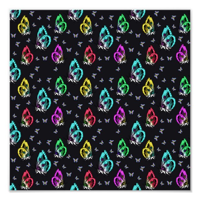 Färglöst fjäril fototryck (Framsidan)