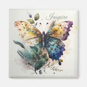 Färglöst fjäril Inspire Ord Magnet