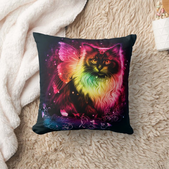 Färglöst fjäril Kattunge Kudde (Filt)