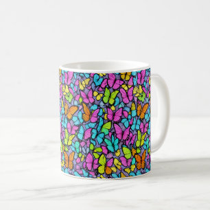 Färglöst fjäril Mönster Kaffemugg