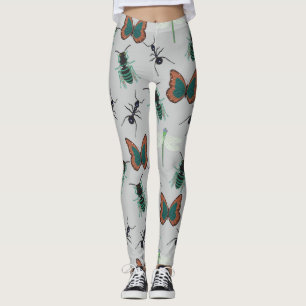 Färglöst fjäril Mönster Leggings