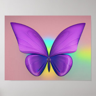 Färglöst fjäril poster