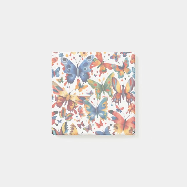 Färglöst fjäril teckning post-it block (Framsida)