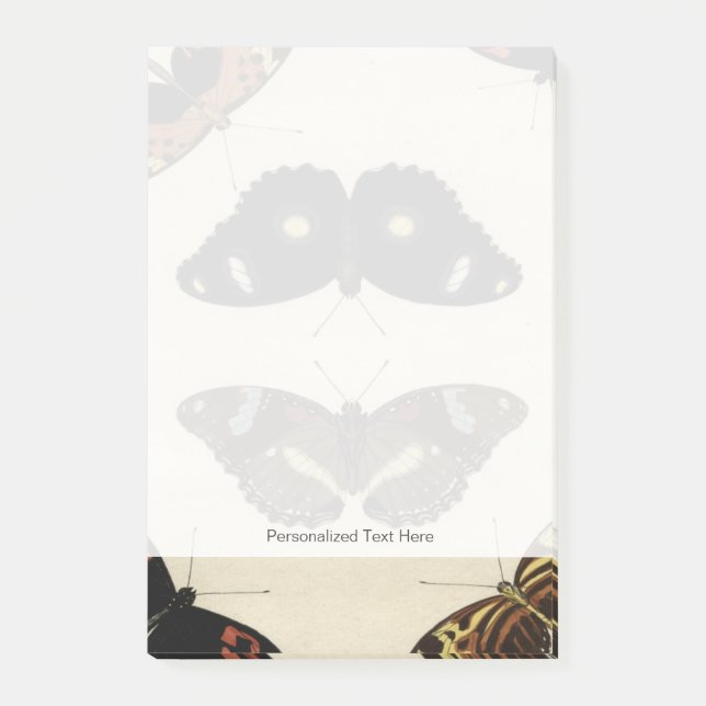 Färglöst fjärilsmussel på Cream-bakgrunden Post-it Block (Framsida)