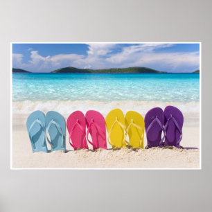 Färglöst Flinflip flops i Sand Poster