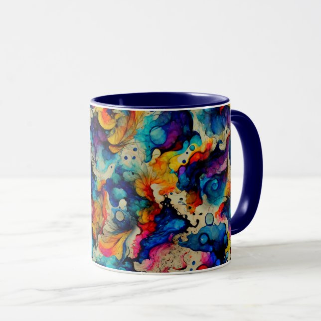 Färglöst flytande Bläck Abstraction Mugg (Framsida höger)