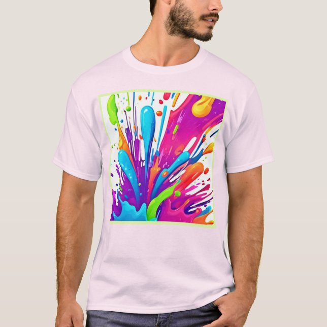 Färglöst flytande Stänk T Shirt (Framsida)