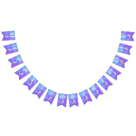 Färglöst födelsedag Crescent Måne på Lila Vimplar