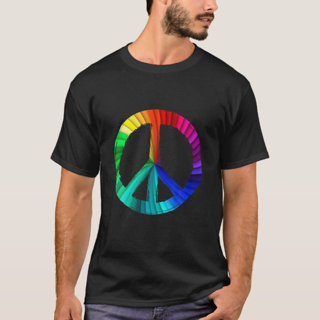 Färglöst Fredstecken fred T Shirt (Framsida)
