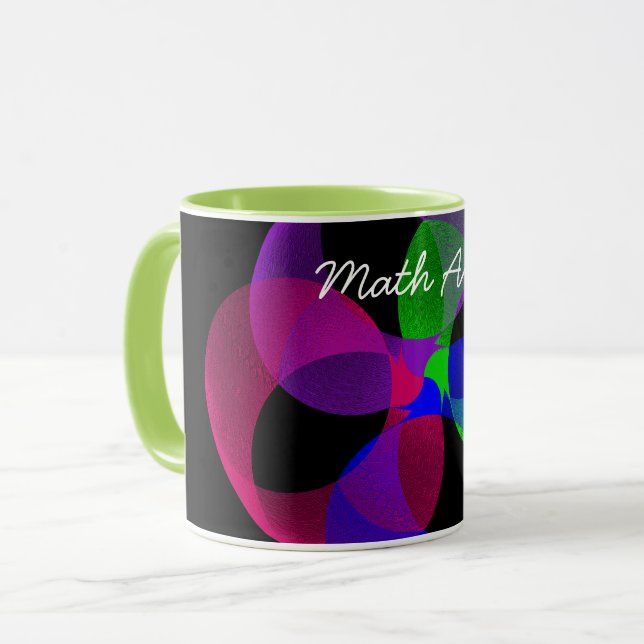 Färglöst fusionsGeometric Math Art Coffee Mugg (Framsida vänster)
