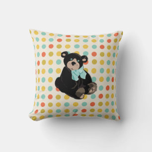 Färglöst fyllning av Polka dots och Nalle Kudde