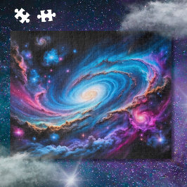 färglöst galaxi med stjärnor och nebuli pussel
