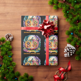 Färglöst gamer Pumpkin Halloween Bash Presentpapper