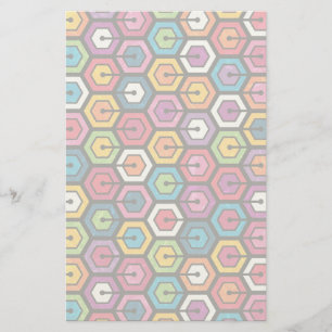Färglöst geometriskt mönster med hexagon brevpapper