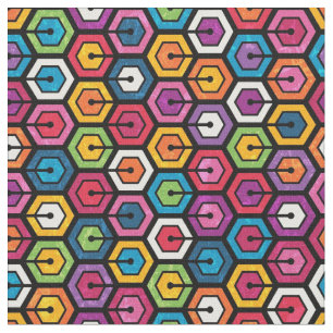 Färglöst geometriskt mönster med hexagon tyg