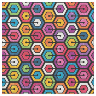 Färglöst geometriskt mönster med hexagon tyg