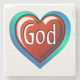 Färglöst GOD Heart Stenunderlägg